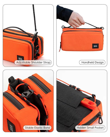 ROCKBROS Bicycle Top Tube Bag 2L Capacity Scratch-Resistant Road Mountain Bike Frame Bag Cycling Tools Bag Stable Elastic Band