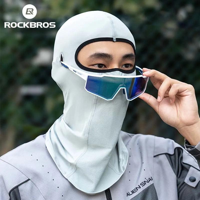 ROCKBROS UV Protection Face Cover Summer Cool Balaclava Ice Silk Anti-UV Cycling Full Face Cap Riding Headgear Masks Breathable