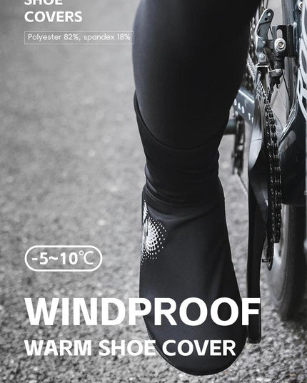ROCKBROS Winter Cycling Shoe Covers Warm Thermal  Shoes Covers Windproof MTB Road Bike Racing Shoe Covers With YKK Zipper