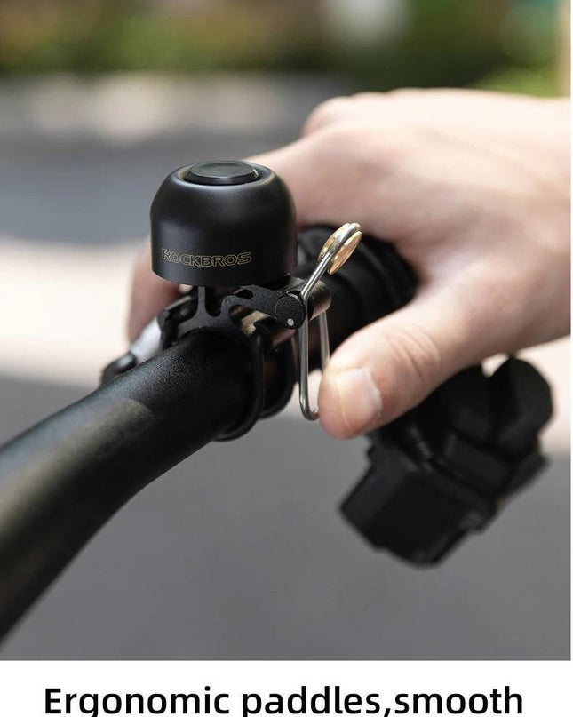 ROCKBROS Bicycle Bell Safety Warning Bike Bell Horn Handlebar Copper Alloy Non-slip Bicycle Alloy Ring Crisp Sound Cycling Alarm