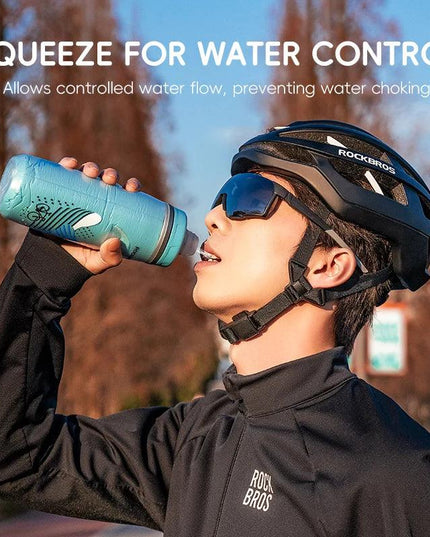 ROCKBROS Cycling Water Bottle Cold Water Insulated Thermal Silicone Bottle Fitness Outdoor Bicycle Portable 620ml Water Kettle