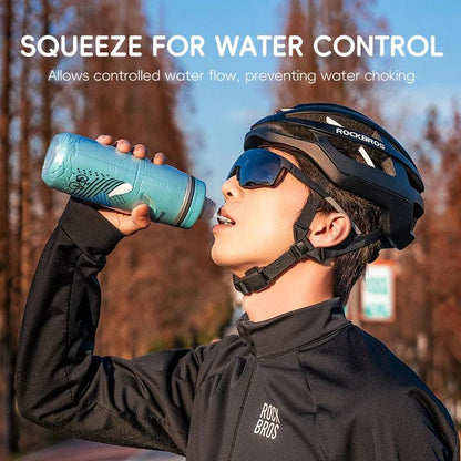 ROCKBROS Cycling Water Bottle Cold Water Insulated Thermal Silicone Bottle Fitness Outdoor Bicycle Portable 620ml Water Kettle