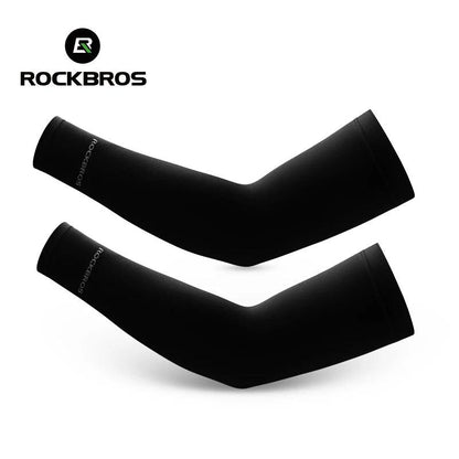 ROCKBROS Ice Fabric Running Arm Warmers UV Protect Arm Sleeves Basketball Camping Riding Outdoors Sports Wear Protective Gear