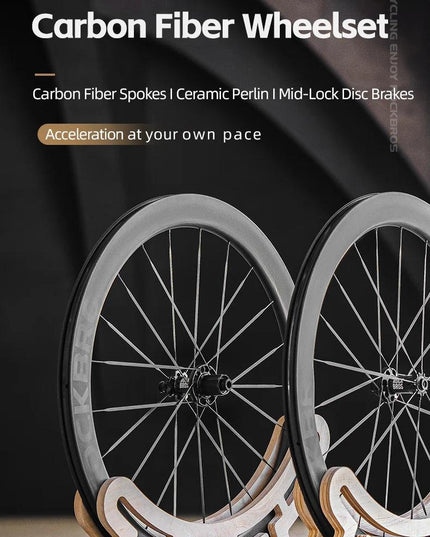 ROCKBROS Carbon Bicycle Wheelset 38mm 55mm Wheel Tubeless Clincher Tires Cycling Wheel Set Road Bike Steel Ball/Ceramic Peilin