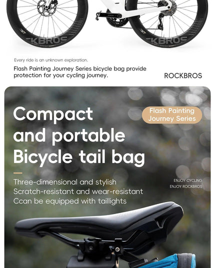 ROCKBROS Bicycle Seat Bag Lightweight Bike Saddle Bag for Cycling Essentials Reflective Rear Pack Wear-Resistant Bag