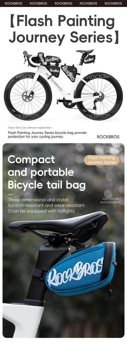 ROCKBROS Bicycle Seat Bag Lightweight Bike Saddle Bag for Cycling Essentials Reflective Rear Pack Wear-Resistant Bag