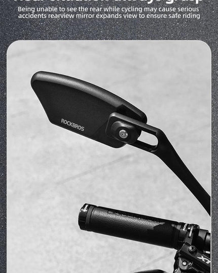 ROCKBROS Bicycle Mirror Handlebar Rear View Stainless Steel Reflector Universal Wide-Range 360° Adjustable Mirror Bike Accessory