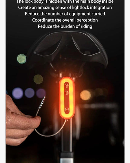 ROCKBROS Bicycle Tail Light With Lock Bluetooth Password Pairing Bike Lock Light IPX6 Waterproof Warning Light Tail  Accessories