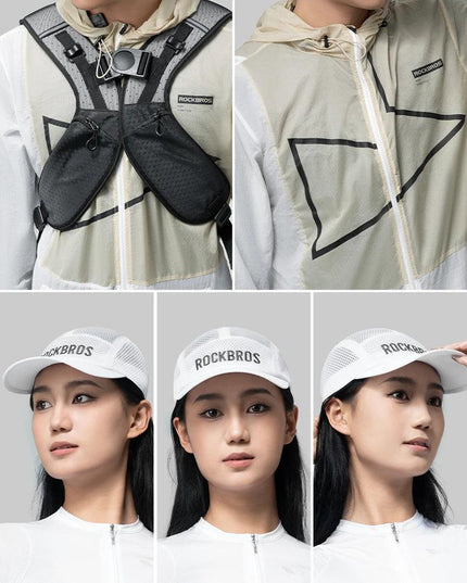ROCKBROS Breathable Mesh Baseball Cap Summer Cool Quick Dry Hat Golf Tennis Cap Men Women For Outdoor Sports Cycling Running Hat