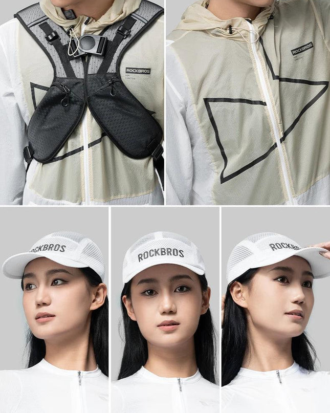 ROCKBROS Breathable Mesh Baseball Cap Summer Cool Quick Dry Hat Golf Tennis Cap Men Women For Outdoor Sports Cycling Running Hat