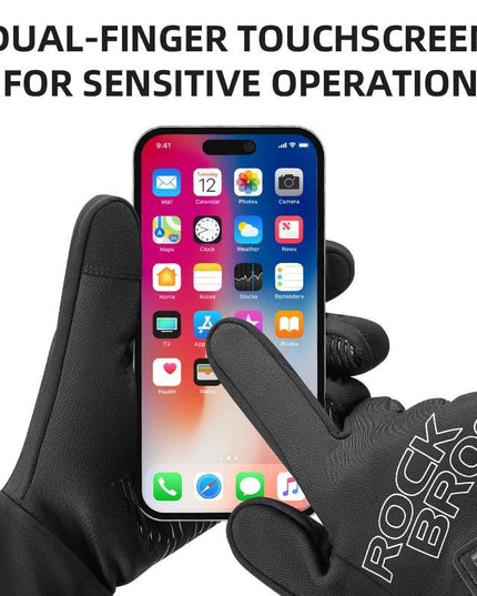 ROCKBROS Heated Gloves USB Rechargeable Touch screen Fingertips Large Heating Area Skiing Gloves Winter Warm Windproof Gloves