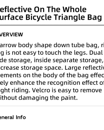 ROCKBROS Bicycle Bag Portable Triangle Bag Reflective Bike Tube Bag Cycling Frame Bag Outdoor Sports Bike Pannier Accessories
