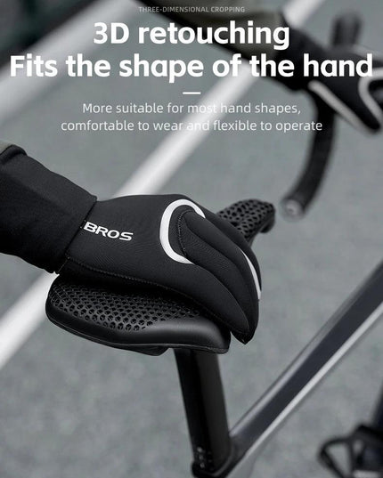 ROCKBROS Winter Warm Gloves Windproof Waterproof Bicycle Sports Mitten Warm Fleece Gloves Non-slip Motorcycle Ski Riding Gloves