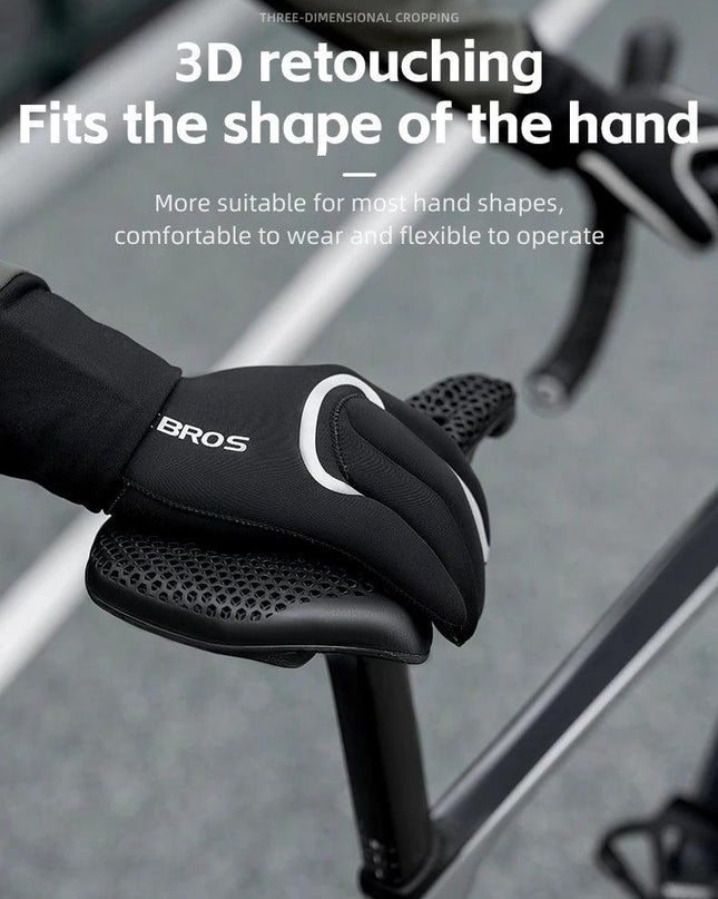 ROCKBROS Winter Warm Gloves Windproof Waterproof Bicycle Sports Mitten Warm Fleece Gloves Non-slip Motorcycle Ski Riding Gloves