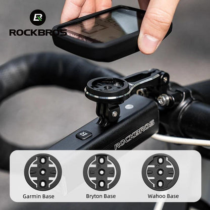 ROCKBROS Bike Bracket Front Light Lamp Holder Aluminum Alloy Extension Holder for Bicycle Computer Wahoo Bryton Garmin Bracket