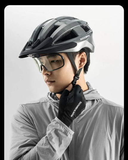 ROCKBROS Ultra-Light Cycling Helmet Taillight Magnetic Goggles Integrated Bicycle Helmet High Quality Protection Mtb Road