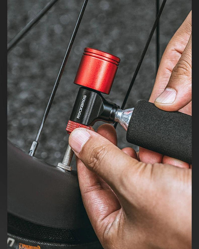 ROCKBROS Bicycle CO2 Cylinder Pump Gas Nozzle Bike Fast Inflator Inflatable Head Aluminum Adapter Riding Emergency Accessories