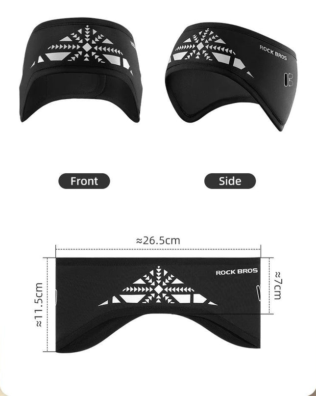 ROCKBROS Outdoor Cycling Headband Ear Warmer Men Winter Cycling Workout Windproof Double Layer Warm Earmuffs Headwear Sweatband