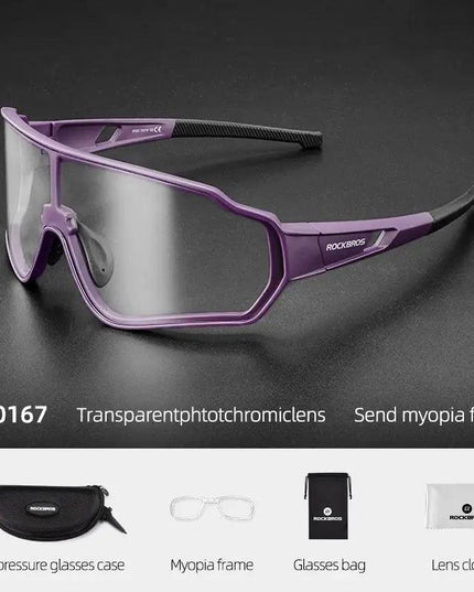 ROCKBROS Cycling Glasses Men Women Photochromic Outdoor Sport Hiking Eyewear Polarized Sunglasses Inner Frame  Bicycle Glasses