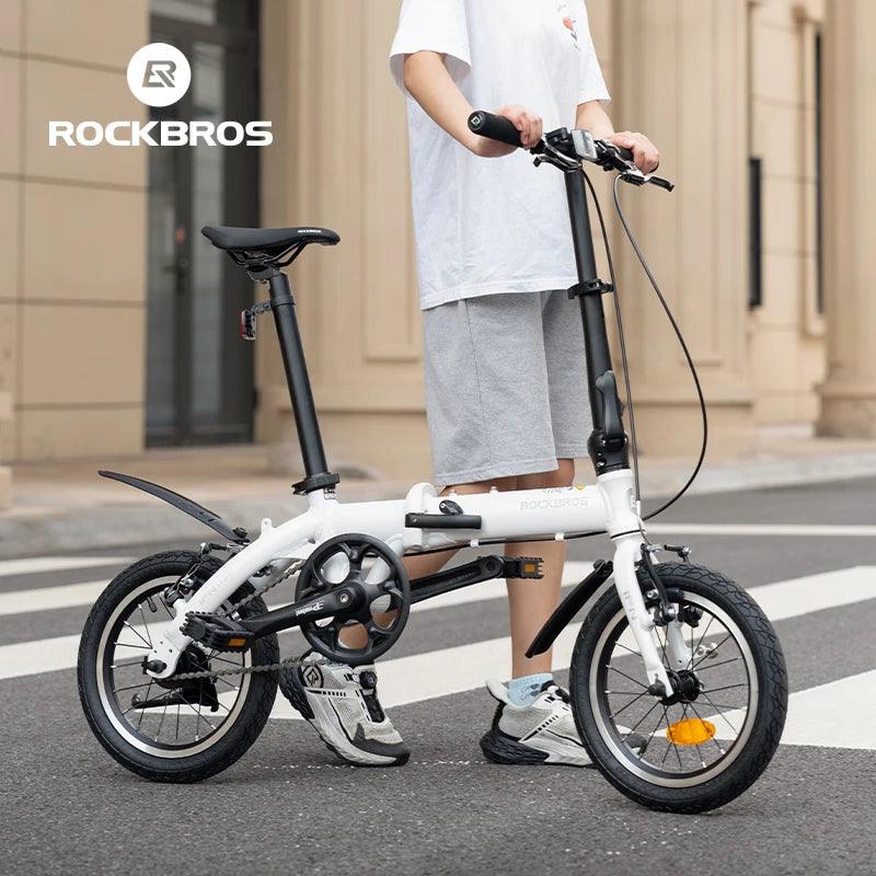 ROCKBROS Portable Folding Bike 14 inch Aluminium Alloy Bike Frame V Brake Lightweight Adult Folding Bicycle