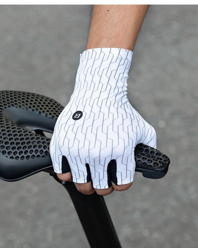 ROCKBROS Cycling Gloves Sunscreen Breathable MTB Road Bike Gloves Shock Absorption Non-slip Gloves Outdoor Thickened Palm Pad