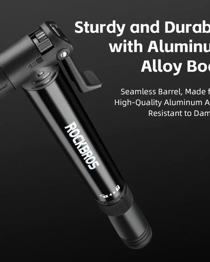 ROCKBROS Portable Pocket Pump With Ratchet 120PSI AV/FV Aluminum Alloy Ultralight Bicycle Tire Pump Inflator Cycling Tire Pump