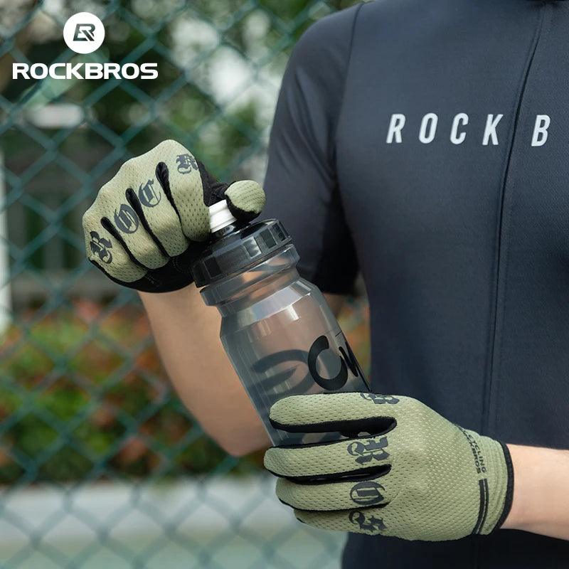 ROCKBROS Cycling Gloves Breathable Non-slip MTB Road Bike Gloves Touch Screen Outdoor Gym Fitness Fishing Bike Training Glove