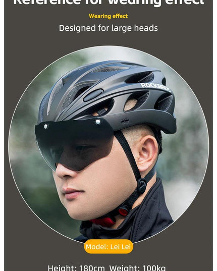 ROCKBROS Bicycle Helmet Men EPS Integrally-molded Breathable Cycling Helmet Men Women Goggles Lens Aero MTB Road Bike Helmet