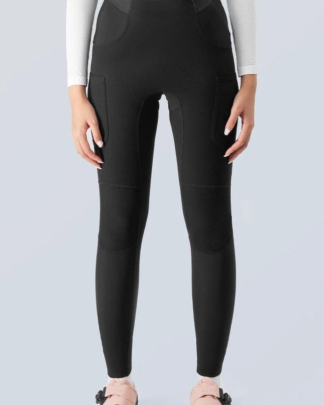 ROCKBROS TVI Series Bicycle Pants Pads Italy Imported Fleece Warm Windproof Tights Leggings High Elasticity Cycling Trousers