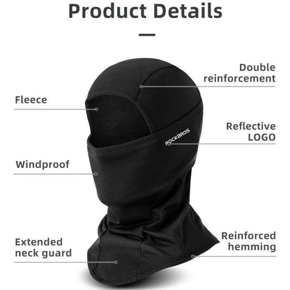 ROCKBROS Full Face Mask Warm Winter Scarf Balaclava Helmet Liner Fishing Skiing Hiking Bike Mask Windproof Breathable Headgear