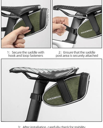 ROCKBROS Bicycle Saddle Bag Portable Waterproof Cycling Seat Tail Pouch Ciclismo Seatpost Backpack Storage Rear Bag Pannier