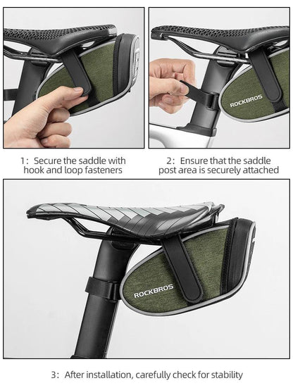 ROCKBROS Bicycle Saddle Bag Portable Waterproof Cycling Seat Tail Pouch Ciclismo Seatpost Backpack Storage Rear Bag Pannier