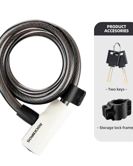ROCKBROS Bicycle Lock Portable Anti-theft Zinc Alloy Multifunctional Cable Lock MTB Road Cycling Motorcycle Bike Accessories