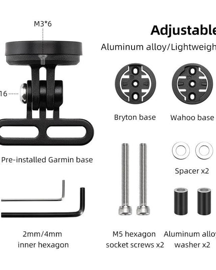 ROCKBROS Bike Bracket Front Light Lamp Holder Aluminum Alloy Extension Holder for Bicycle Computer Wahoo Bryton Garmin Bracket