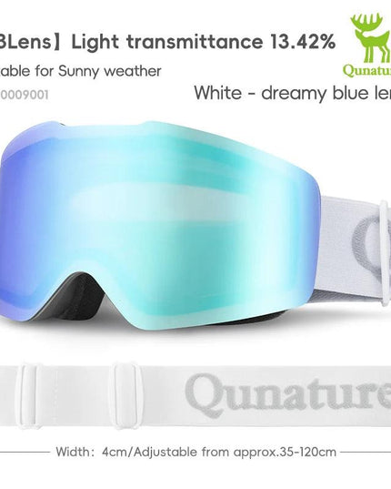 Qunature Ski Goggles Large Frame Snowboard Snow Goggles Double Layers UV400 Anti-fog Ski Glasses Skiing Outdoor Sport Eyewear