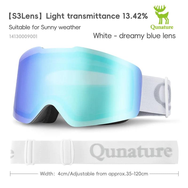 Qunature Ski Goggles Large Frame Snowboard Snow Goggles Double Layers UV400 Anti-fog Ski Glasses Skiing Outdoor Sport Eyewear