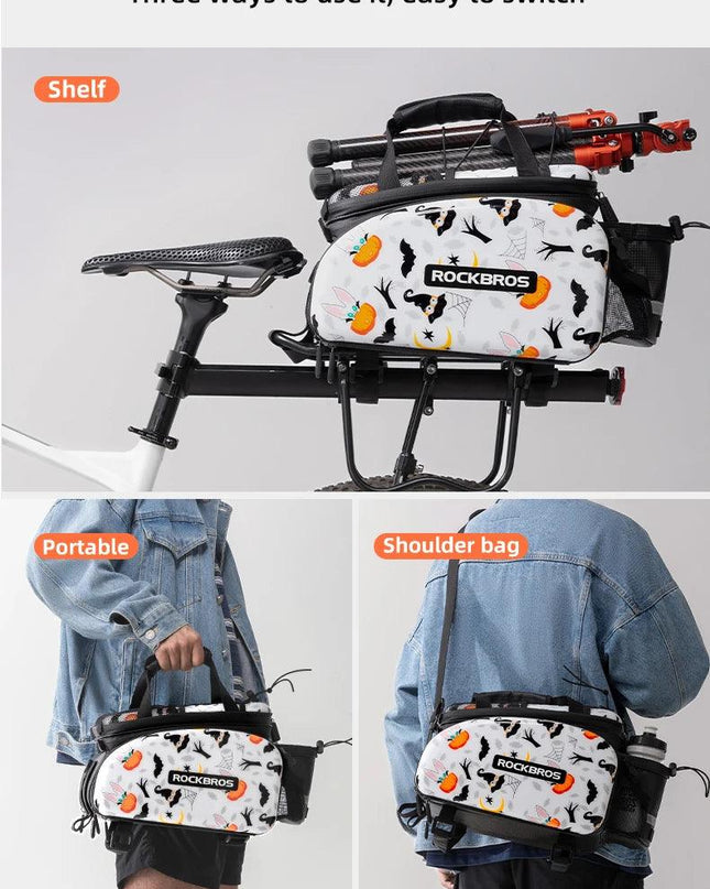 ROCKBROS 3 In 1 Bicycle Trunk Bag 35L Big Quality MTB Gravel Bike Bag Hard Shell Travel Luggage Panniers with Waterproof Cover