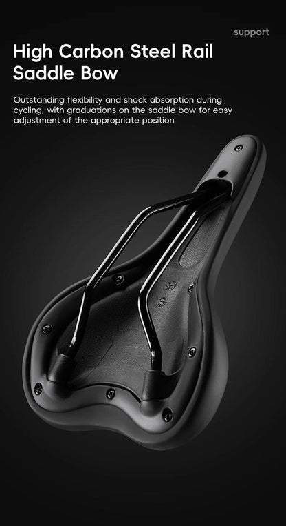 ROCKBROS Bicycle Saddle Comfortable Cycling Cushion Shock Absorption Wear-Resistant Bike Saddle PU Leather Breathable Cushion