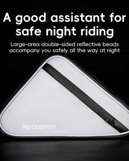ROCKBROS Bicycle Bag Portable Triangle Bag Reflective Bike Tube Bag Cycling Frame Bag Outdoor Sports Bike Pannier Accessories