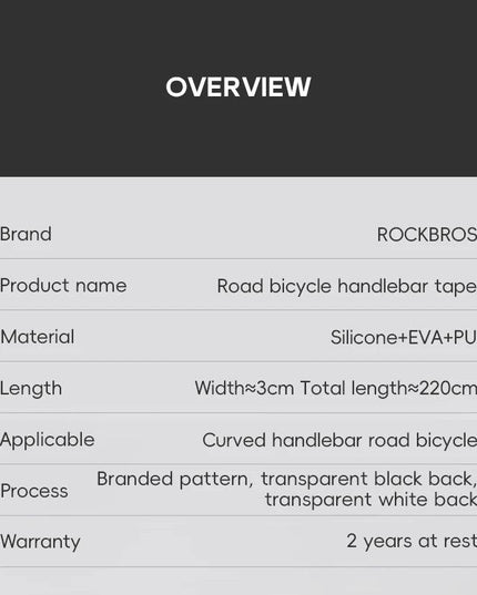 ROCKBROS Road Bike Handlebar Tapes Anti-slip PU EVA Breathable Shock Absorbing Cycling Strap Wear-Resistant Strap Accessories