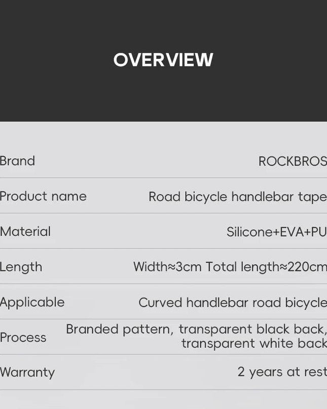ROCKBROS Road Bike Handlebar Tapes Anti-slip PU EVA Breathable Shock Absorbing Cycling Strap Wear-Resistant Strap Accessories