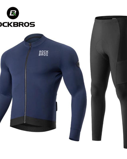 ROCKBROS Winter Cycling Jacket Fleece Warm Winter Thickened Long Sleeved Trousers Suit Cycling Outdoor Sportswear Ciclismo