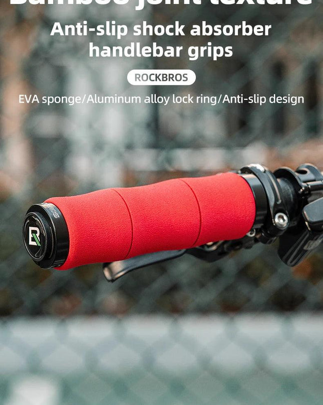 ROCKBROS Bamboo Joint Handlebar Grips EVA MTB Bike With Dust Plug Soft Ultralight Bicycle Handle Alloy Cycling Accessories