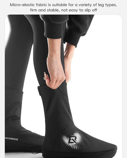 ROCKBROS Winter Cycling Shoe Covers Warm Thermal  Shoes Covers Windproof MTB Road Bike Racing Shoe Covers With YKK Zipper