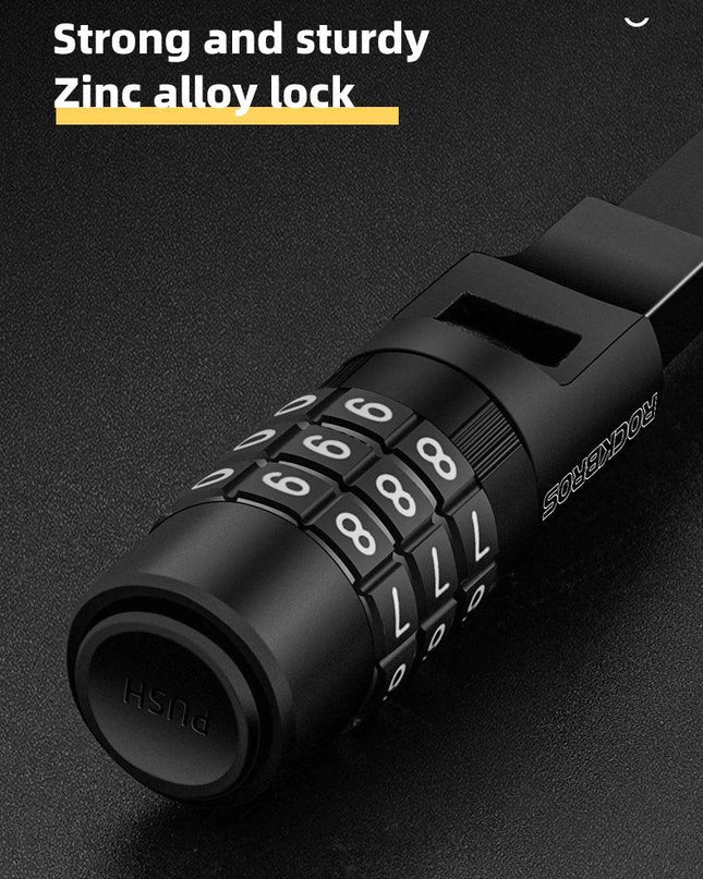 ROCKBROS Bicycle Lock 3 Digit Password Lock Anti-theft Portable Security Steel Chain Cycling Motorcycle Lock Bike Accessories