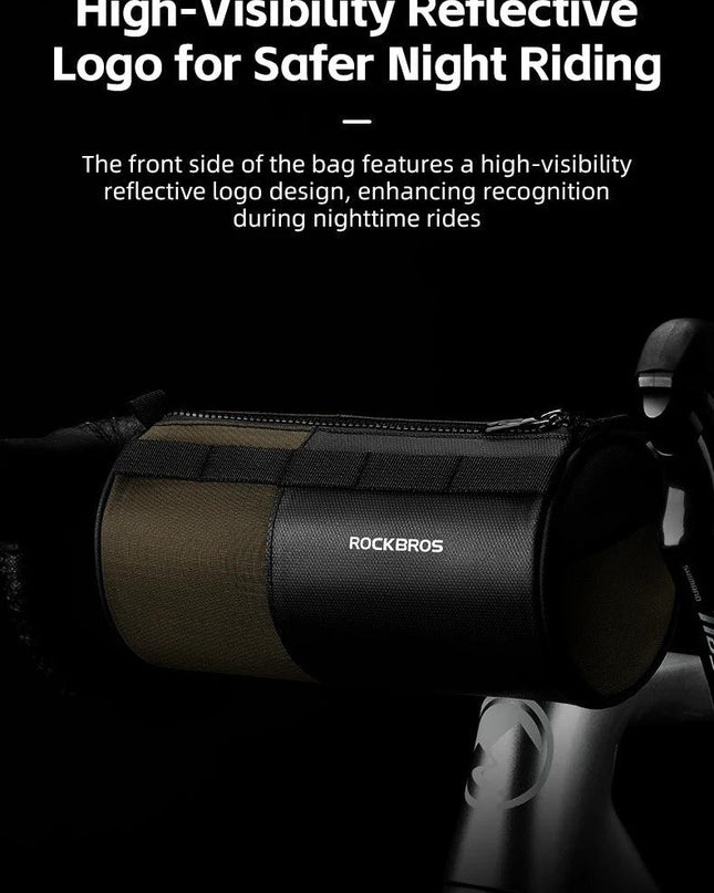ROCKBROS Bicycle Bag Reflective Handlebar Bag Capacity Storage Multifunctional Portable 1.7L Shoulder Bag Front Bag Accessories