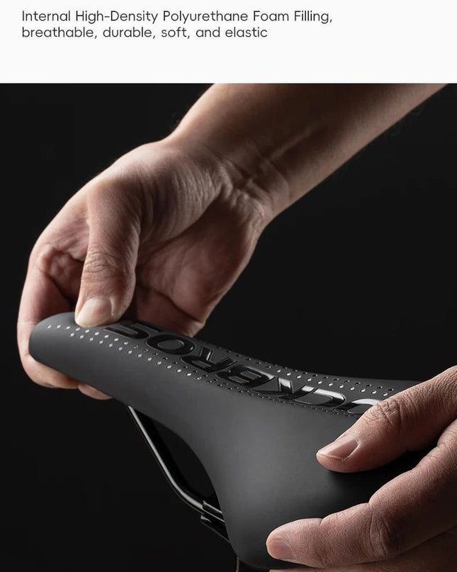 ROCKBROS Bicycle Saddle Comfortable Cycling Cushion Shock Absorption Wear-Resistant Bike Saddle PU Leather Breathable Cushion