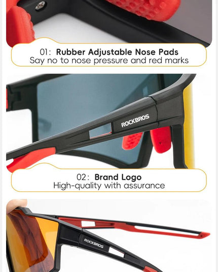 ROCKBROS Polarized Photochromic Glasses Cycling Sunglasses Outdoor Sports UV400 MTB Road Women Men Bicycle Goggles Adjustable