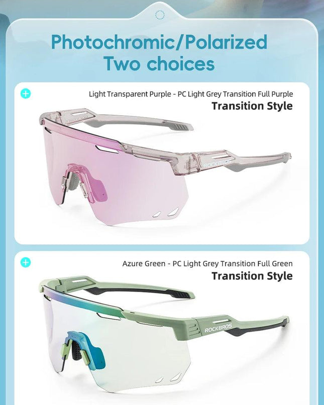 ROCKBROS Cycling Glasses MTB Road Bike Eyewear Driving Golf Goggles Protection Sports UV400 Sunglasses Polarized/Photochromic