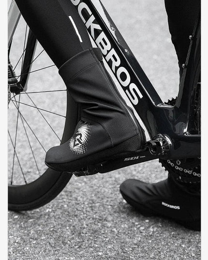 ROCKBROS Winter Cycling Shoe Covers Warm Thermal  Shoes Covers Windproof MTB Road Bike Racing Shoe Covers With YKK Zipper